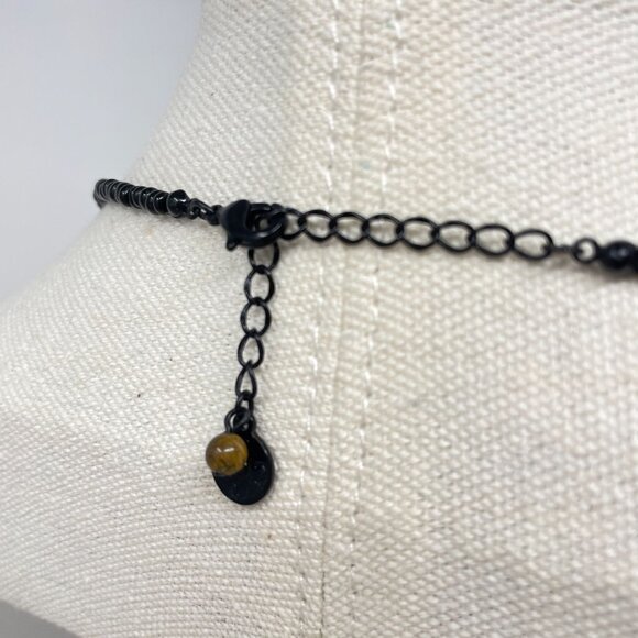 Liz‎ & Co Faceted Black Glass Necklace Goth Whimsigoth Dark Romance - Picture 9 of 10